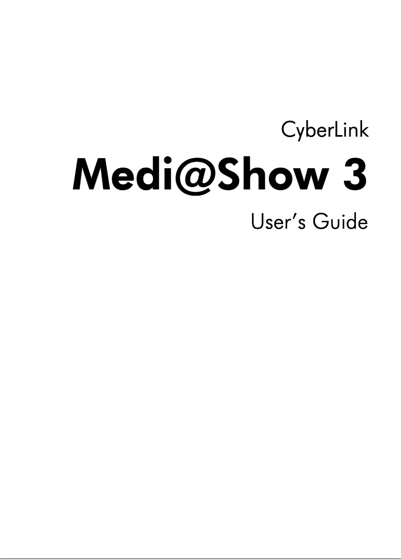 Page 1 de la notice Manuel utilisateur Cyberlink MediaShow 3