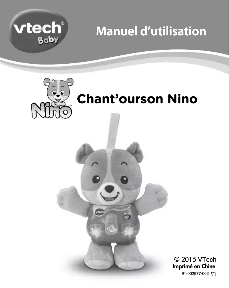 Page 1 de la notice Manuel utilisateur Vtech Chant'ourson Nino