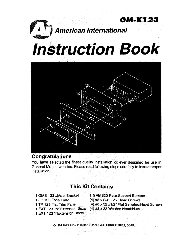 Page n°1 - Manuel utilisateur American International GMK123