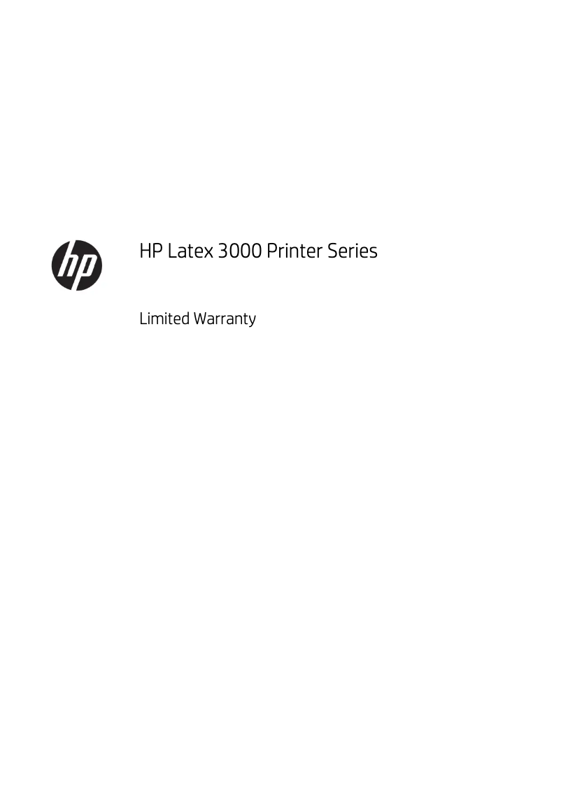 Página 1 del manual Información de garantía HP Latex 3800