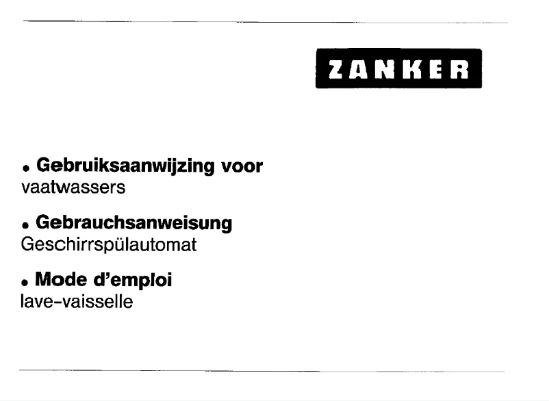 Page n°1 - Manuel utilisateur Zanker GW 3200