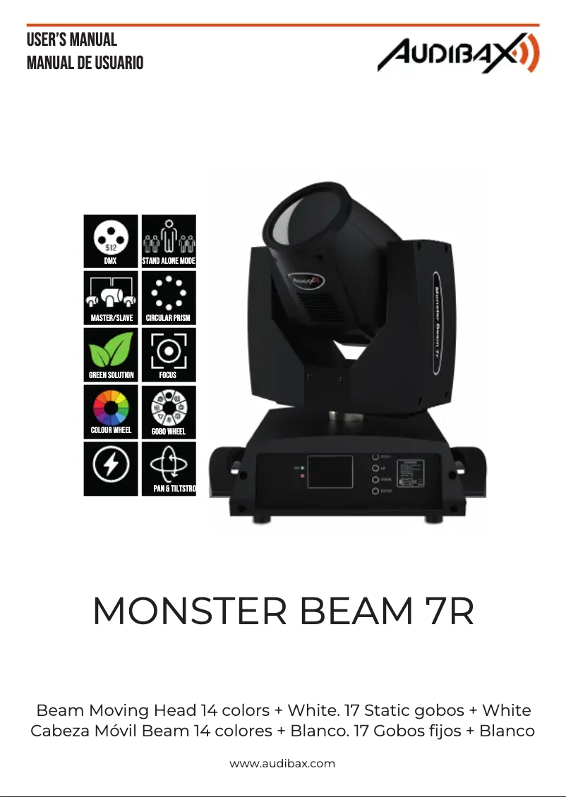 Page n°1 - Manuel utilisateur Audibax Monster Beam 7R