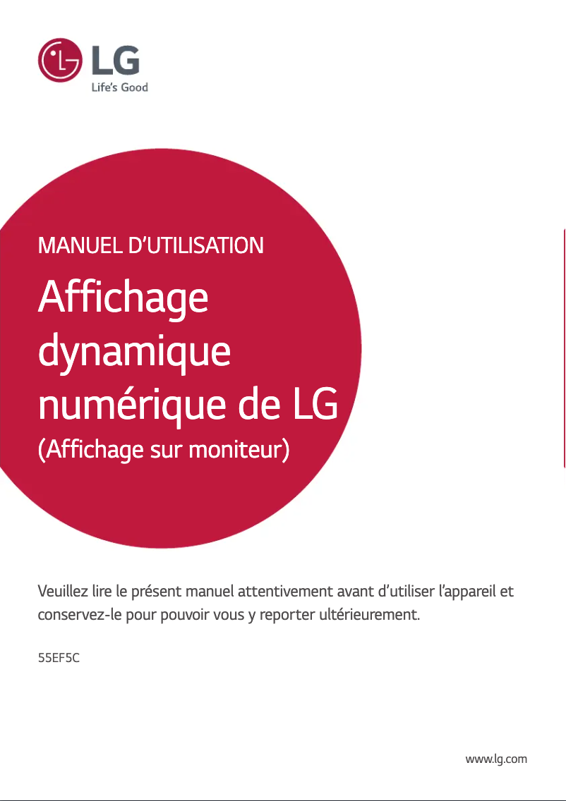 Page n°1 - Manuel utilisateur LG 55EF5C