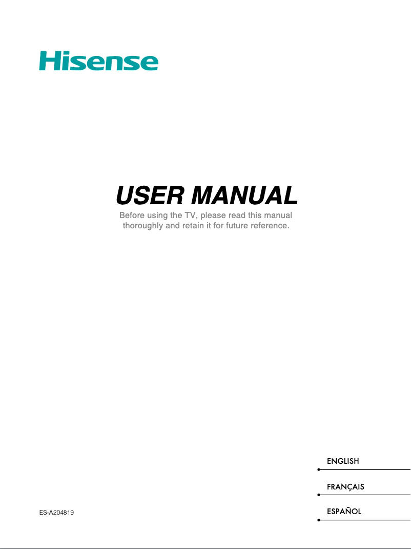 Page n°1 - Manuel utilisateur Hisense 43E7NQ