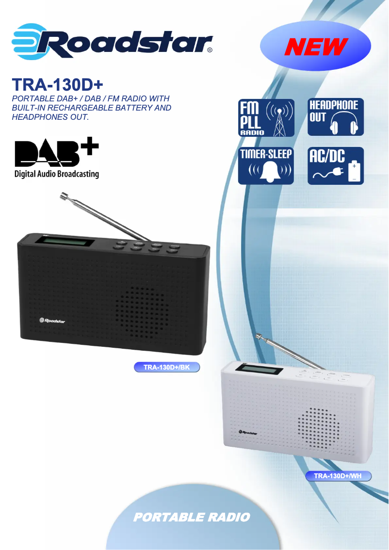 Página 1 del manual Ficha técnica Roadstar TRA-130D+
