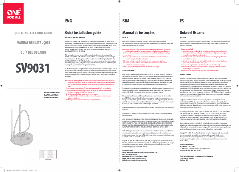 Image de la première page du manuel de l'appareil SV 9031