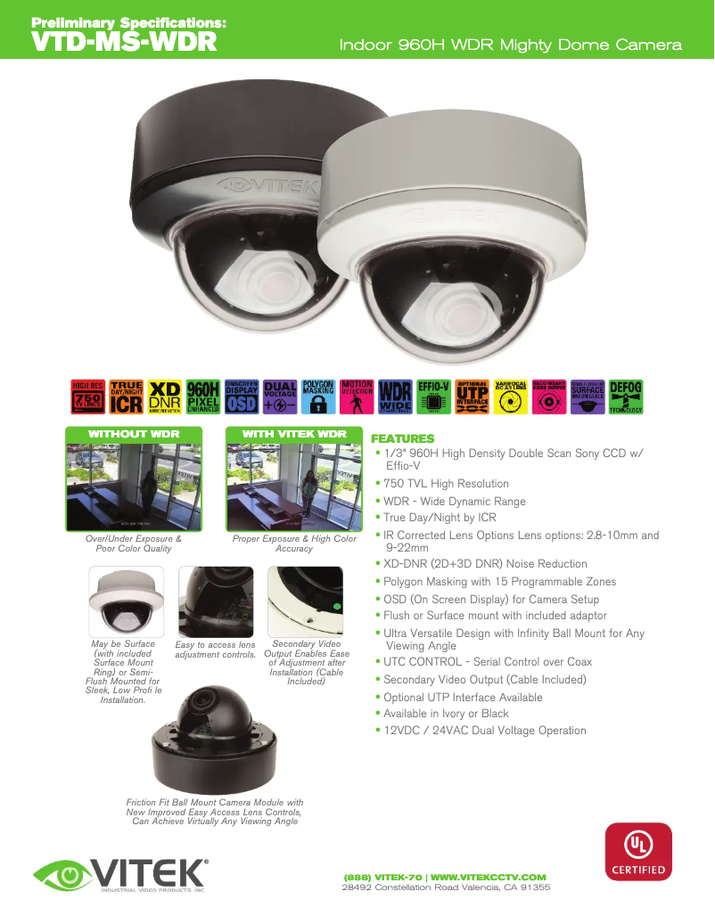 Page n°1 - Manuel utilisateur Vitek VTD-MS-WDR