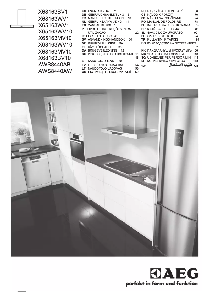 Page 1 de la notice Manuel utilisateur AEG X68163WV10