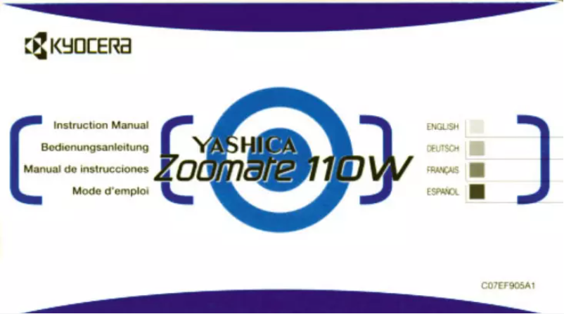 Page n°1 - Manuel utilisateur Kyocera-Yashica Zoomate 110