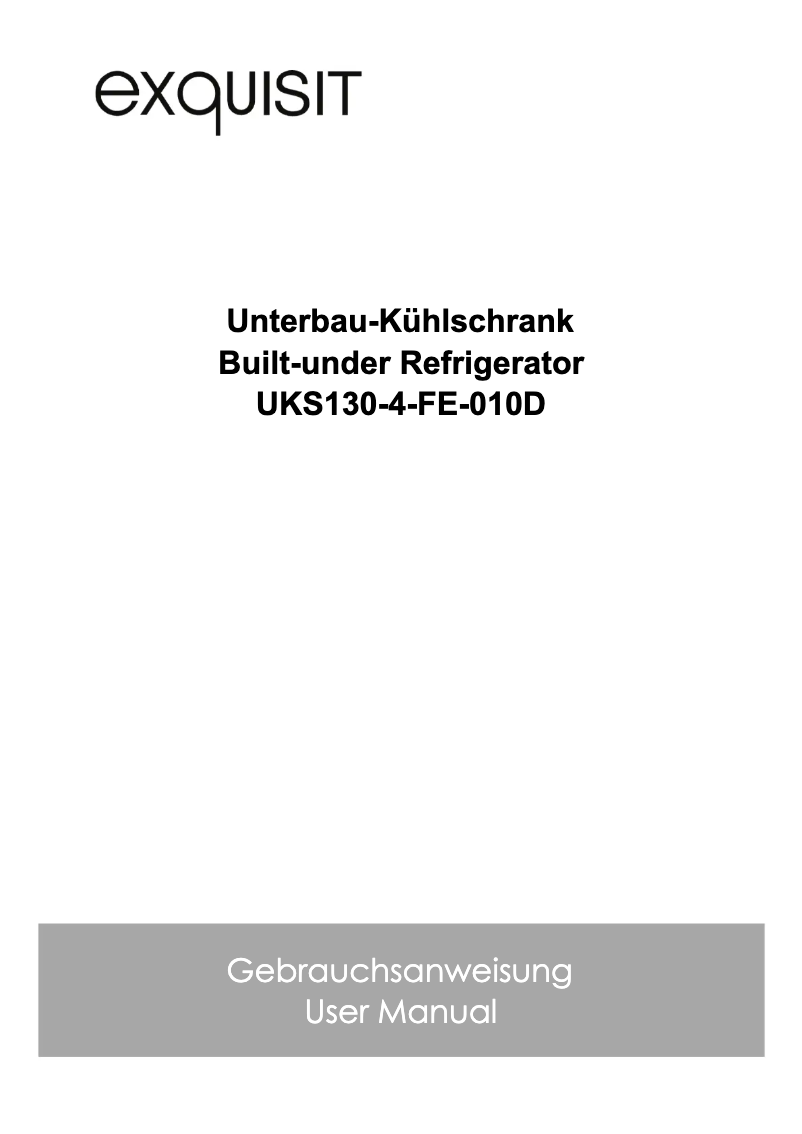Page 1 de la notice Manuel utilisateur Exquisit UKS130-4-FE-010D