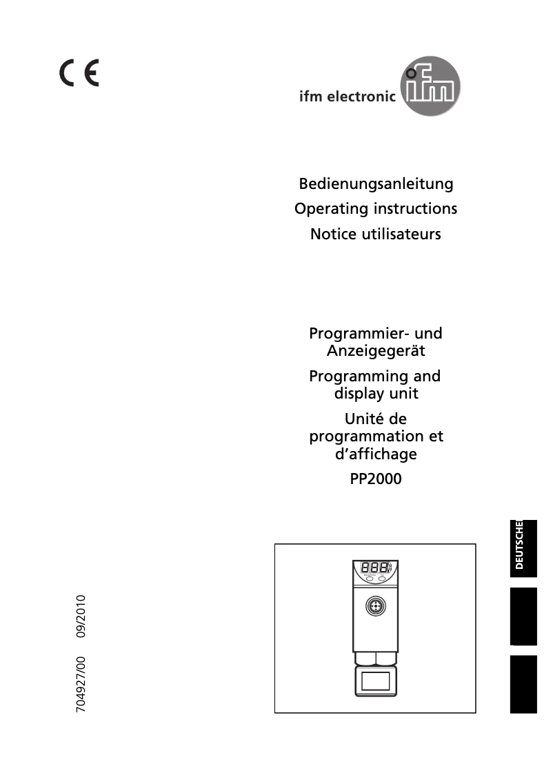 Page 1 de la notice Manuel utilisateur IFM PP2000