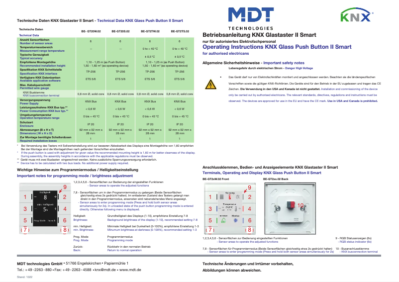 Image de la première page du manuel de l'appareil BE-GT20S.02