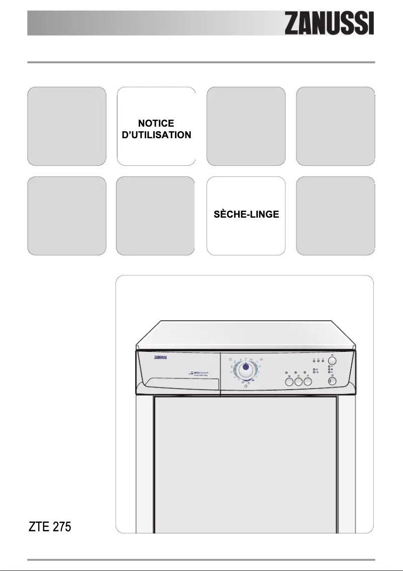 Page 1 de la notice Manuel utilisateur Zanussi ZTE 275