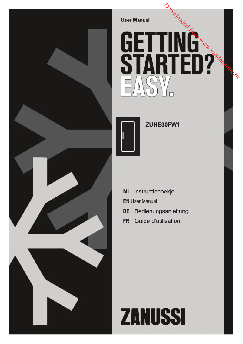 Page 1 de la notice Manuel utilisateur Zanussi ZUHE30FW1