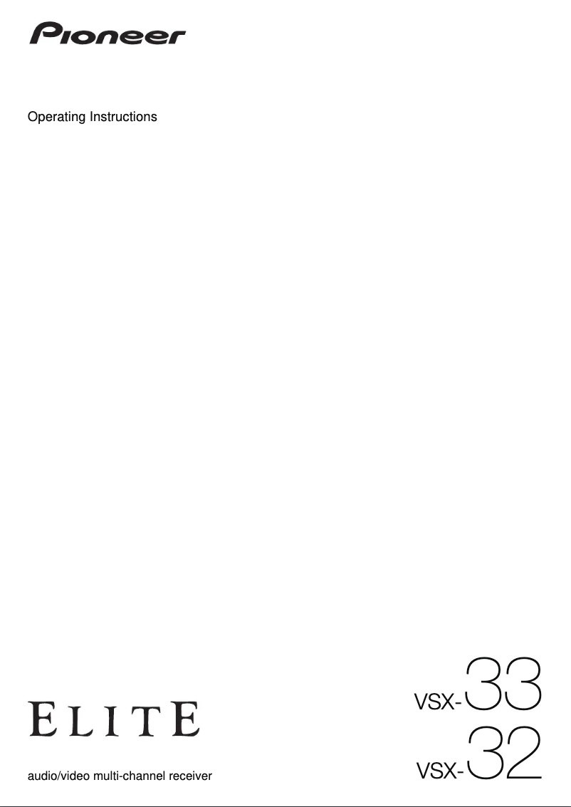 Page 1 de la notice Manuel utilisateur Pioneer VSX-33