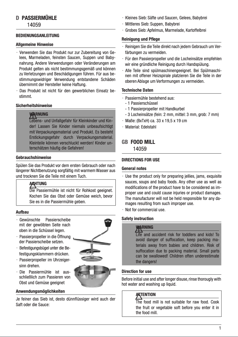 Page n°1 - Manuel utilisateur Hi 14059