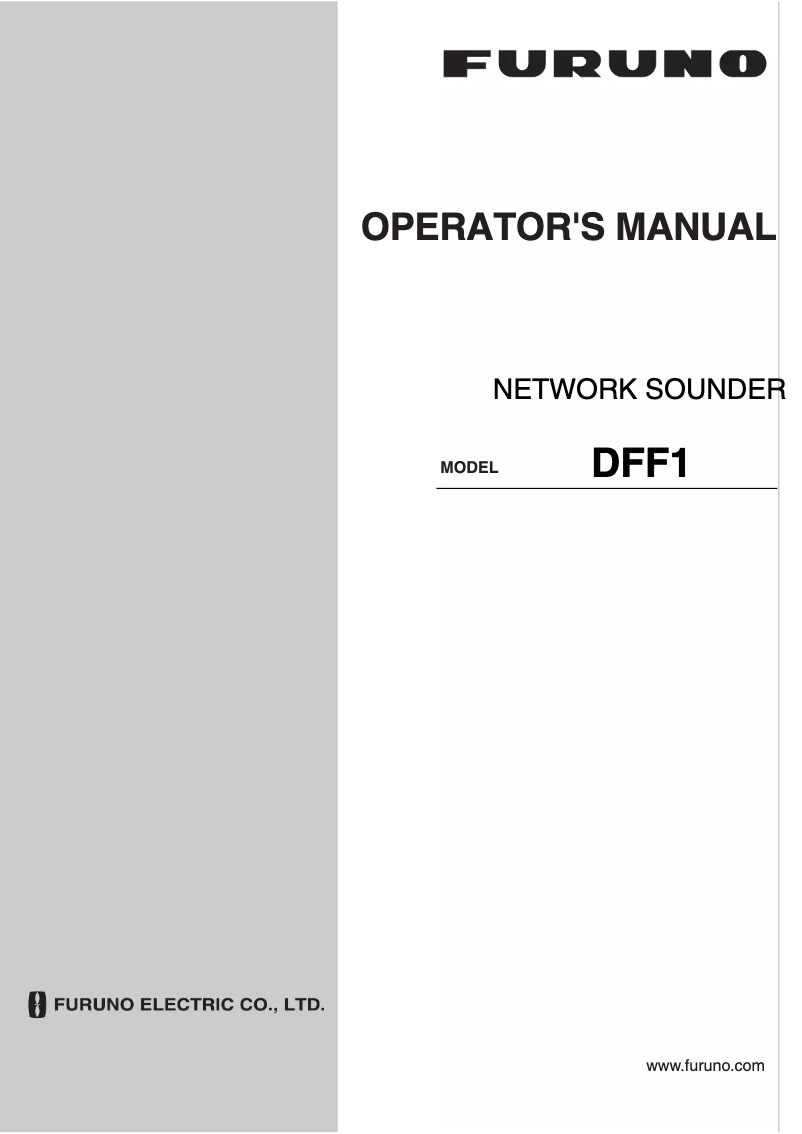 Page 1 de la notice Manuel utilisateur Furuno DFF1