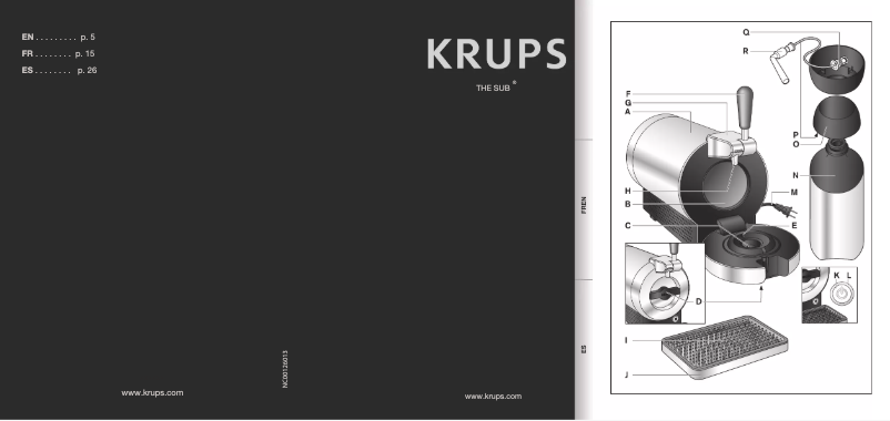 Page 1 de la notice Manuel utilisateur Krups The Sub