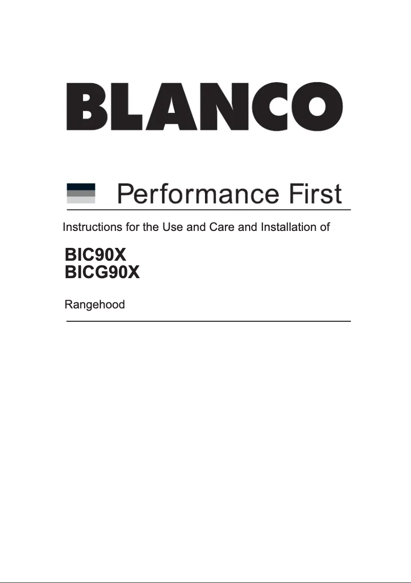 Page 1 de la notice Guide d'installation BLANCO BIC90X