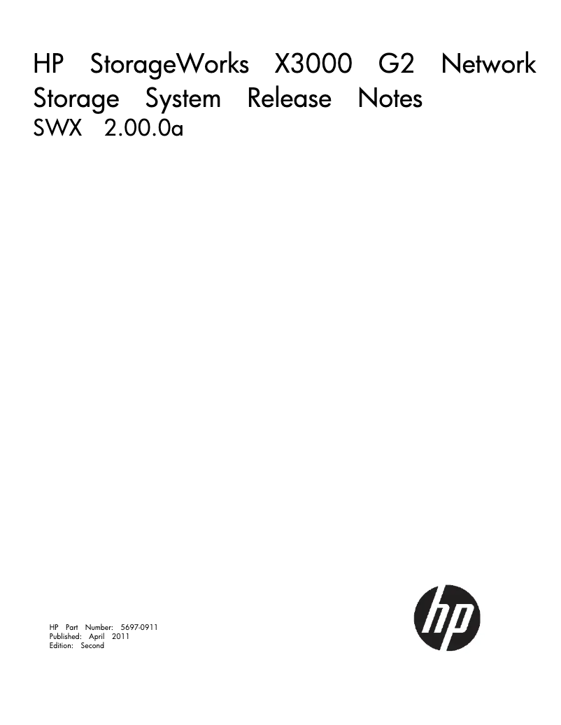 Page 1 de la notice Manuel utilisateur HP StorageWorks X3000 G2