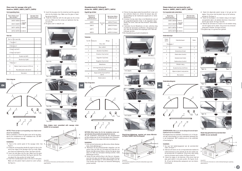 Page n°1 - Fiche technique Hendi 268612