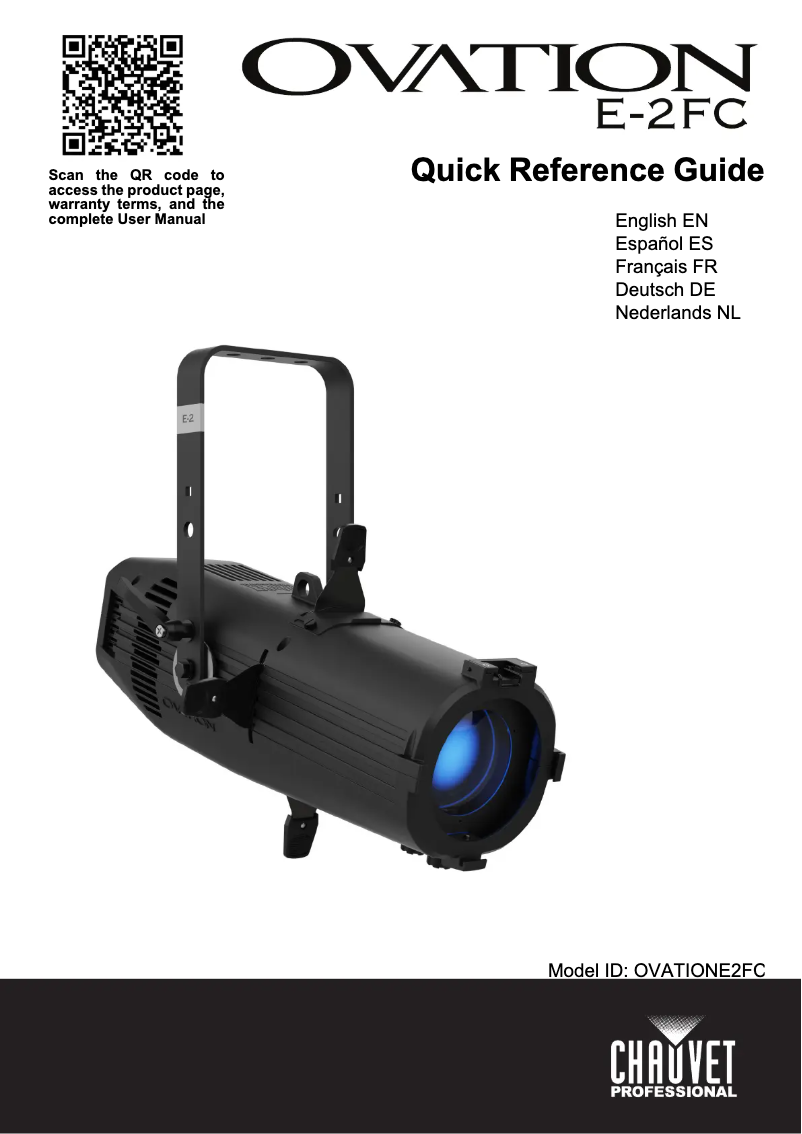 Page 1 de la notice Manuel utilisateur Chauvet Ovation E-2 FC