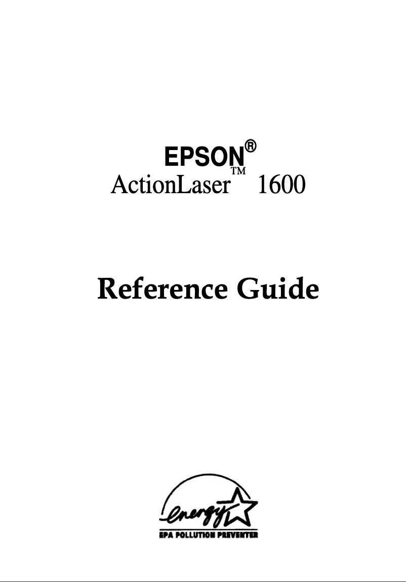 Page n°1 - Manuel utilisateur Epson ActionLaser 1600