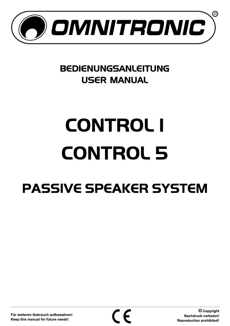 Page 1 de la notice Manuel utilisateur Omnitronic Control 5