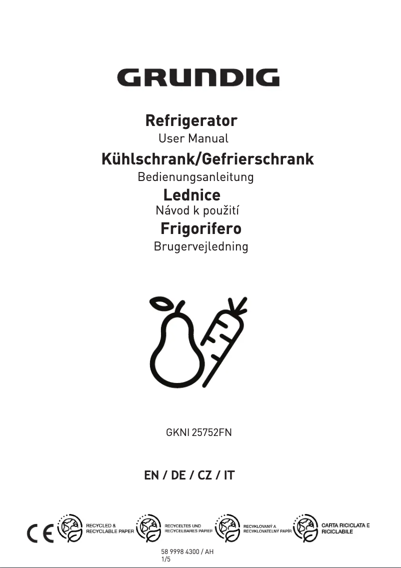 Image de la première page du manuel de l'appareil GKNI 25752 FN