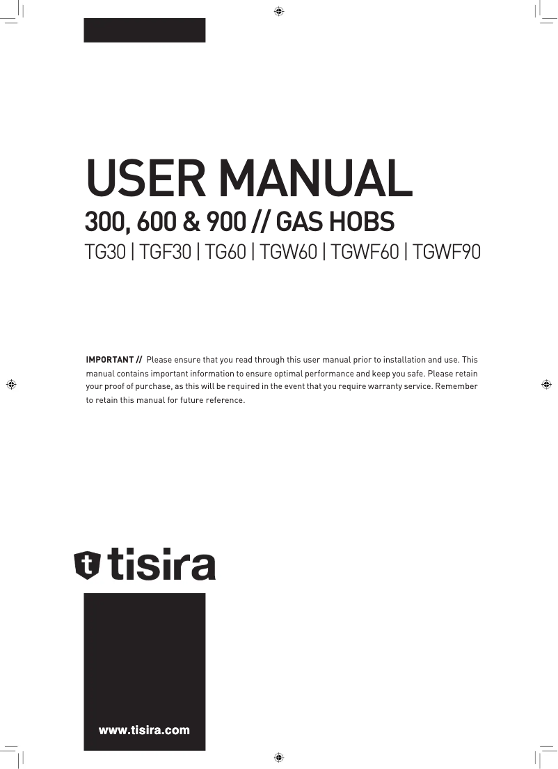 Page 1 de la notice Manuel utilisateur Tisira TG60