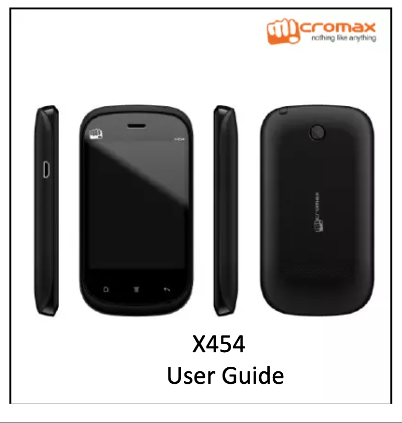 Page n°1 - Manuel utilisateur Micromax X454
