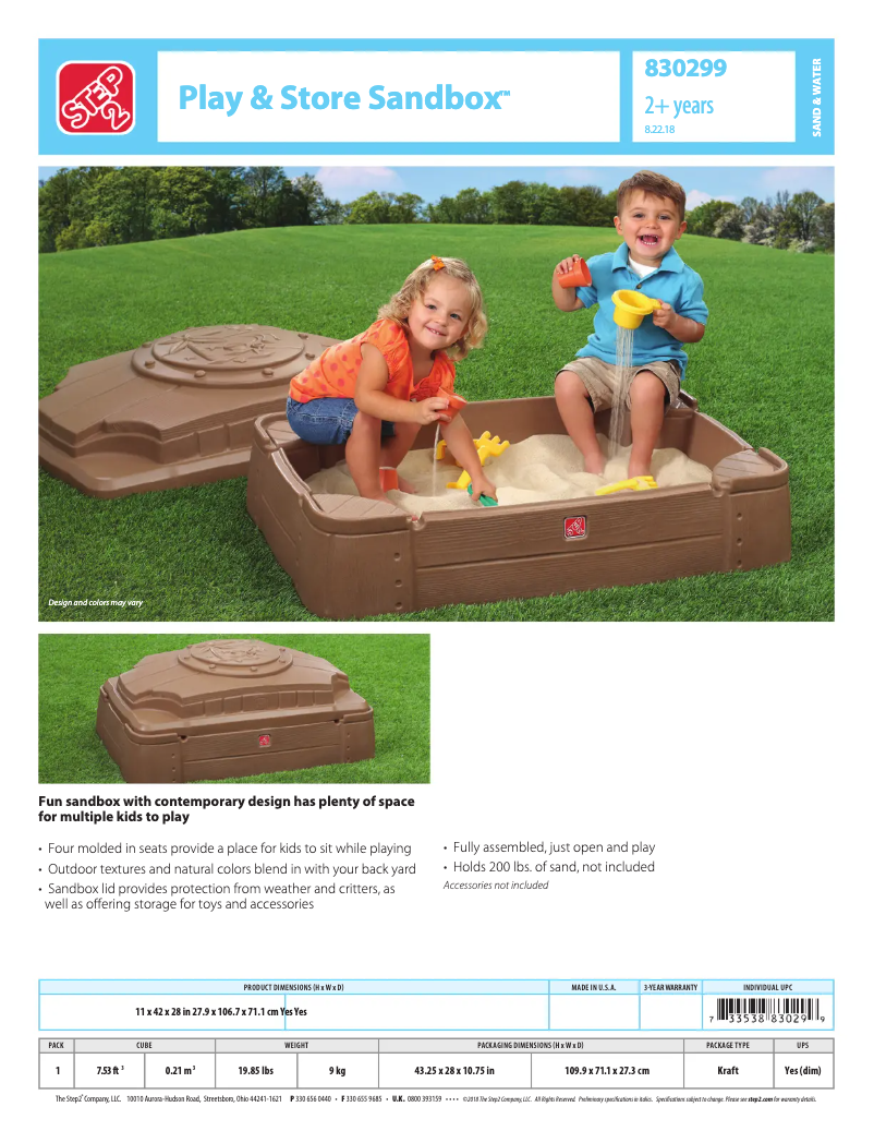 Page 1 de la notice Manuel utilisateur Step2 Play & Store