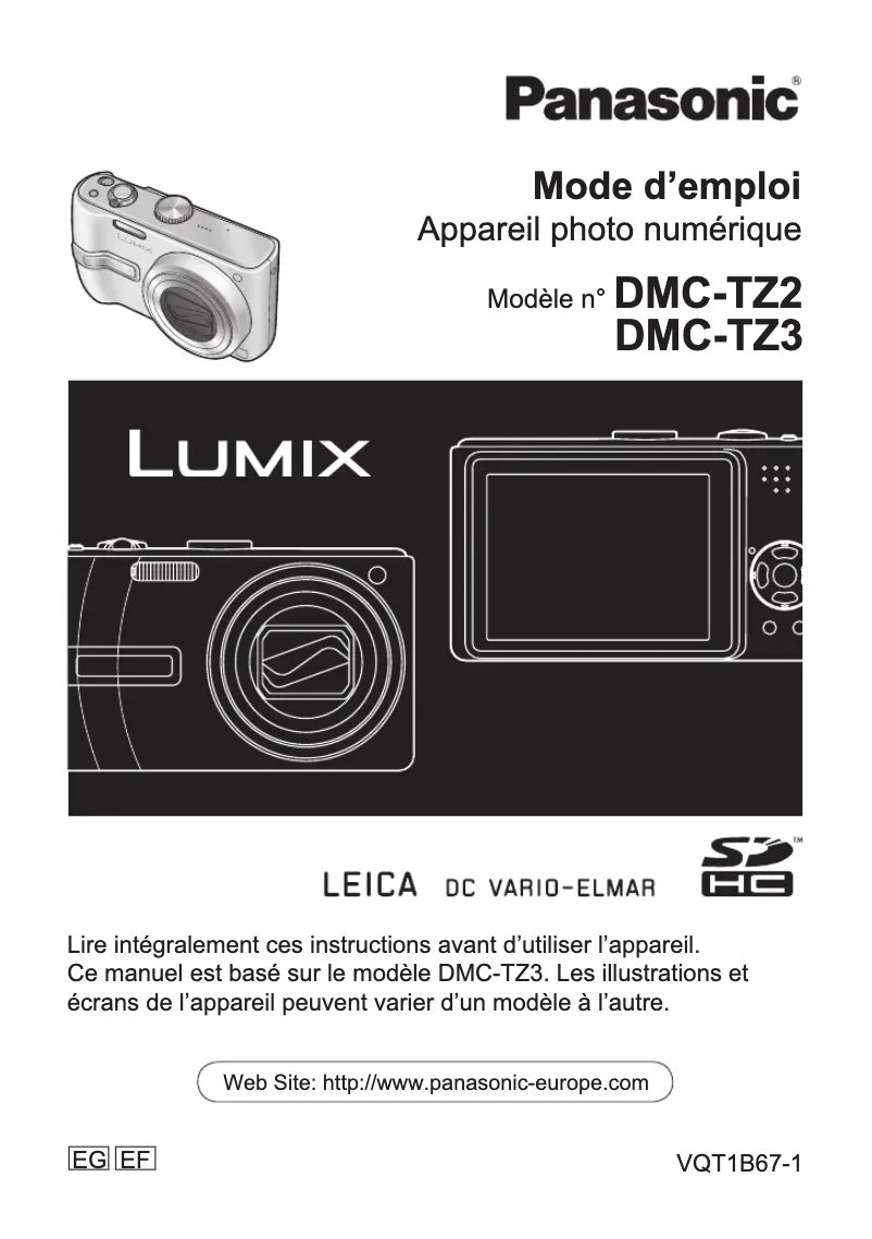 Image de la première page du manuel de l'appareil Lumix DMC-TZ3