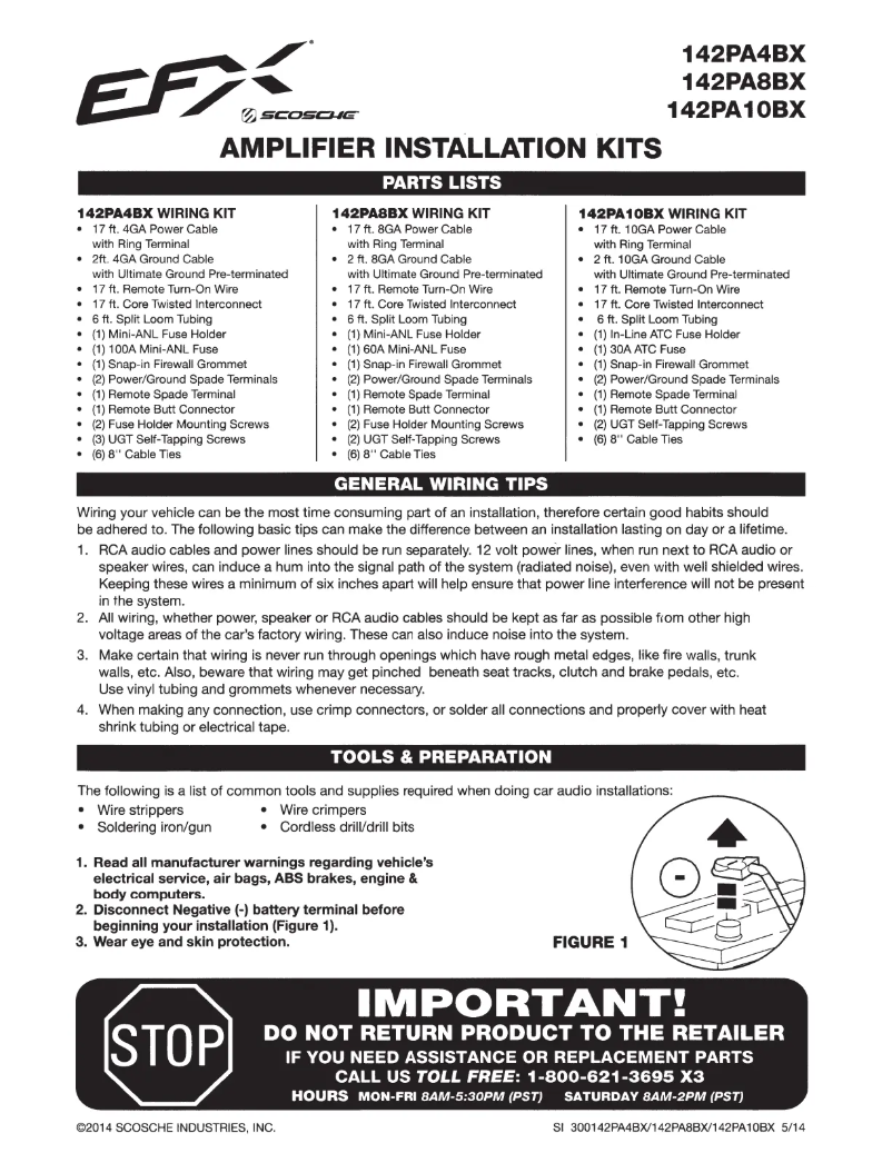 Image de la première page du manuel de l'appareil EFX PA8BX