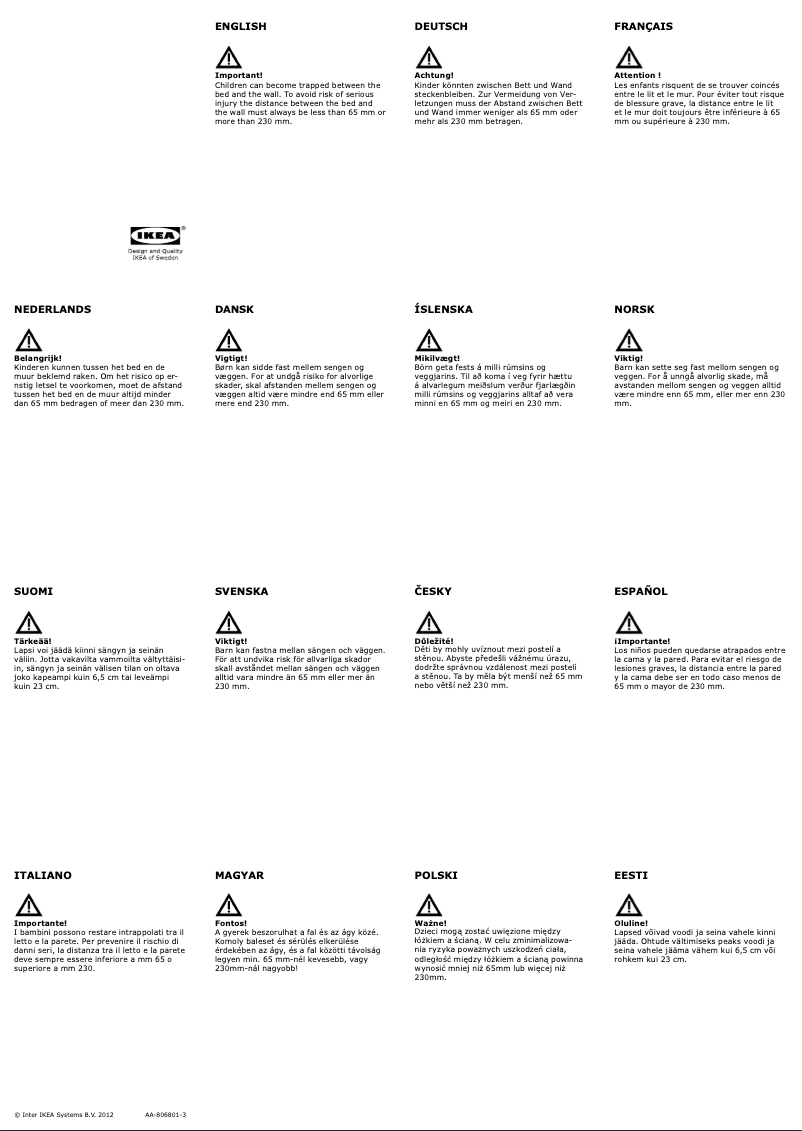 Página 1 del manual Manual de usuario Ikea MINNEN