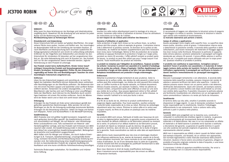 Image de la première page du manuel de l'appareil ROBIN JC3700