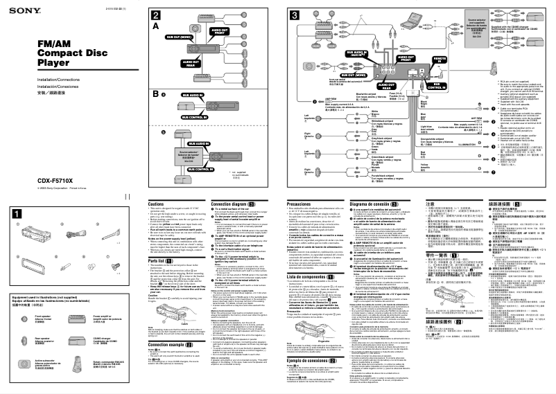 Image de la première page du manuel de l'appareil CDX-F5710X