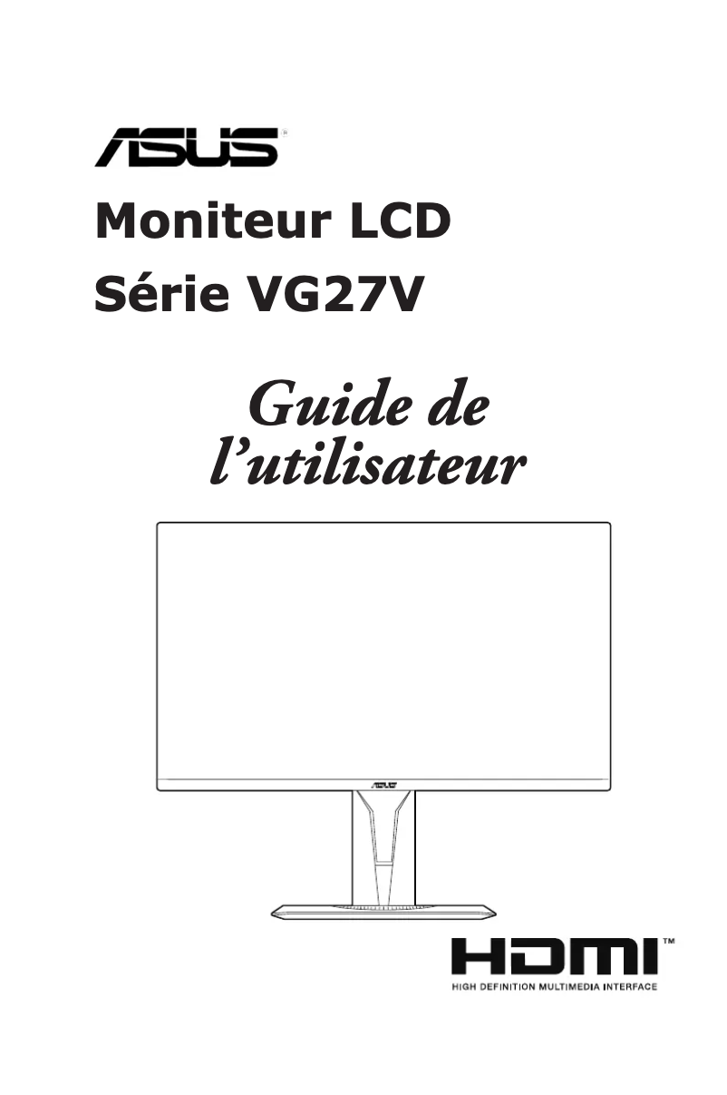 Page n°1 - Manuel utilisateur Asus TUF Gaming VG27VQ