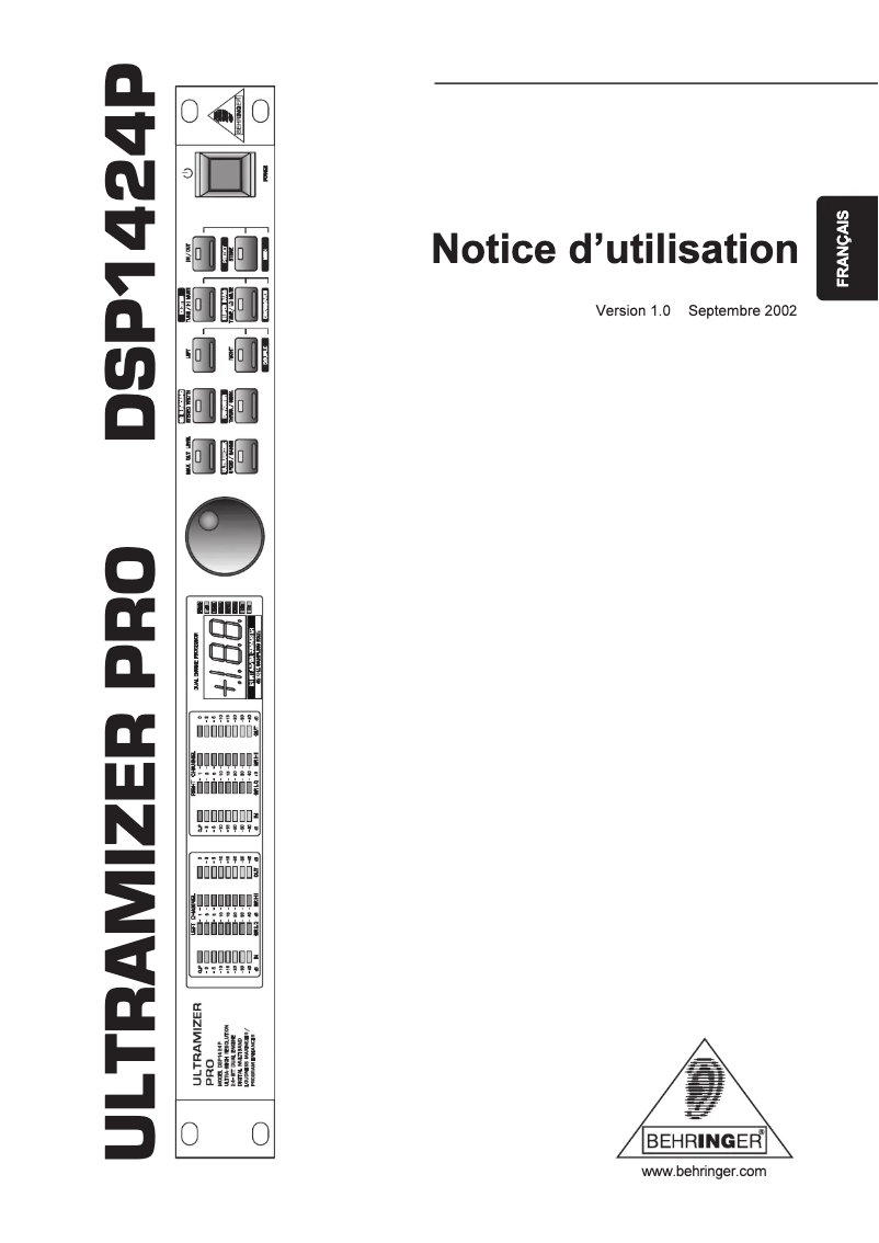 Page 1 de la notice Manuel utilisateur Behringer Ultramizer Pro DSP1424P