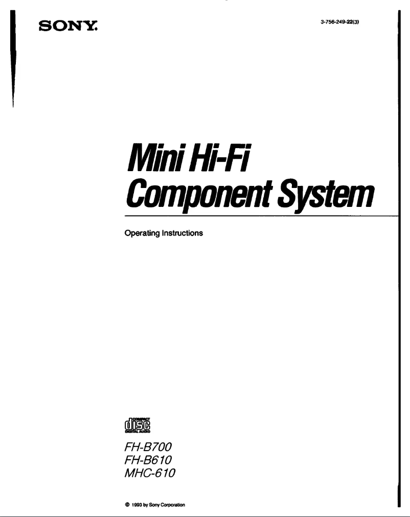 Image de la première page du manuel de l'appareil MHC-610