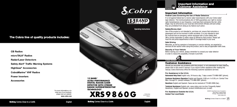 Página 1 del manual Manual de usuario Cobra XRS 9860G