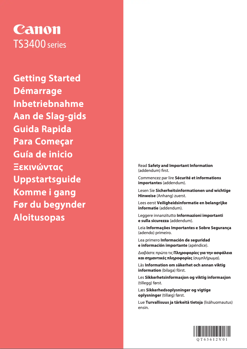 Page 1 de la notice Manuel utilisateur Canon PIXMA TS3451