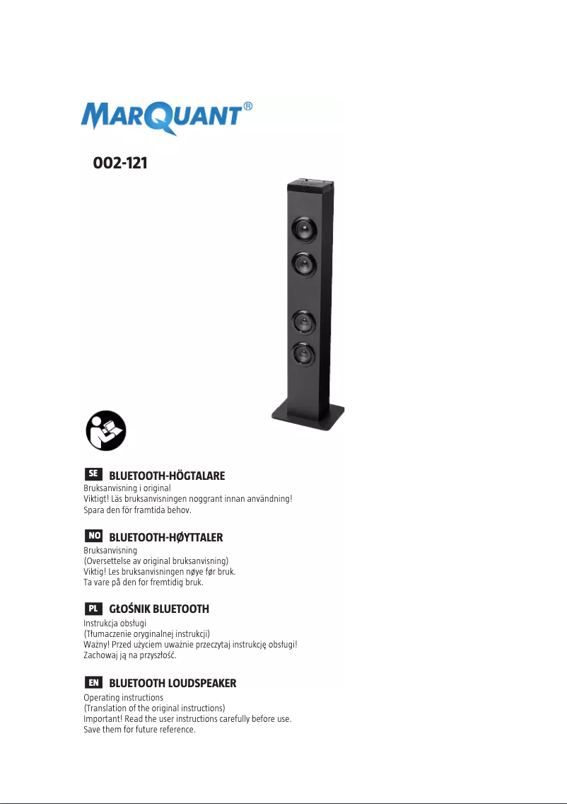 Page 1 de la notice Manuel utilisateur Marquant 002-121