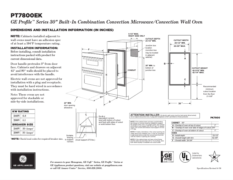 First page image of the manual for PT7800EKES