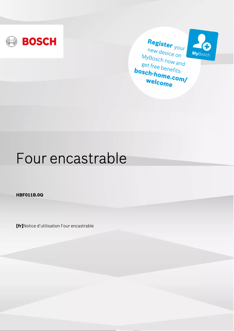 Page n°1 - Manuel utilisateur Bosch HBF011BR0Q