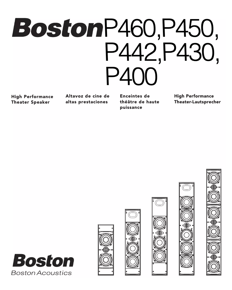 Page 1 de la notice Manuel utilisateur Boston Acoustics P442