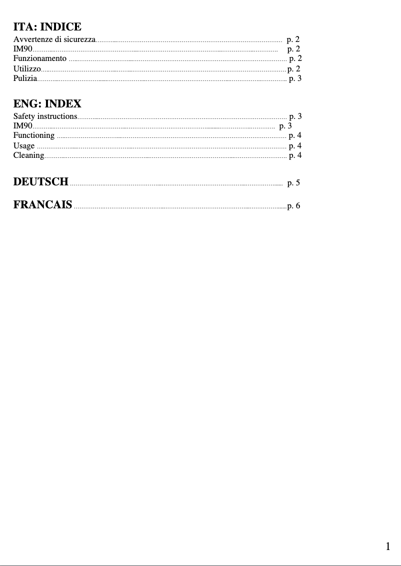Image de la première page du manuel de l'appareil IM90