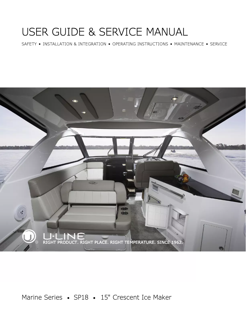 Page n°1 - Manuel utilisateur U-Line ULN-SP18FCW-03A