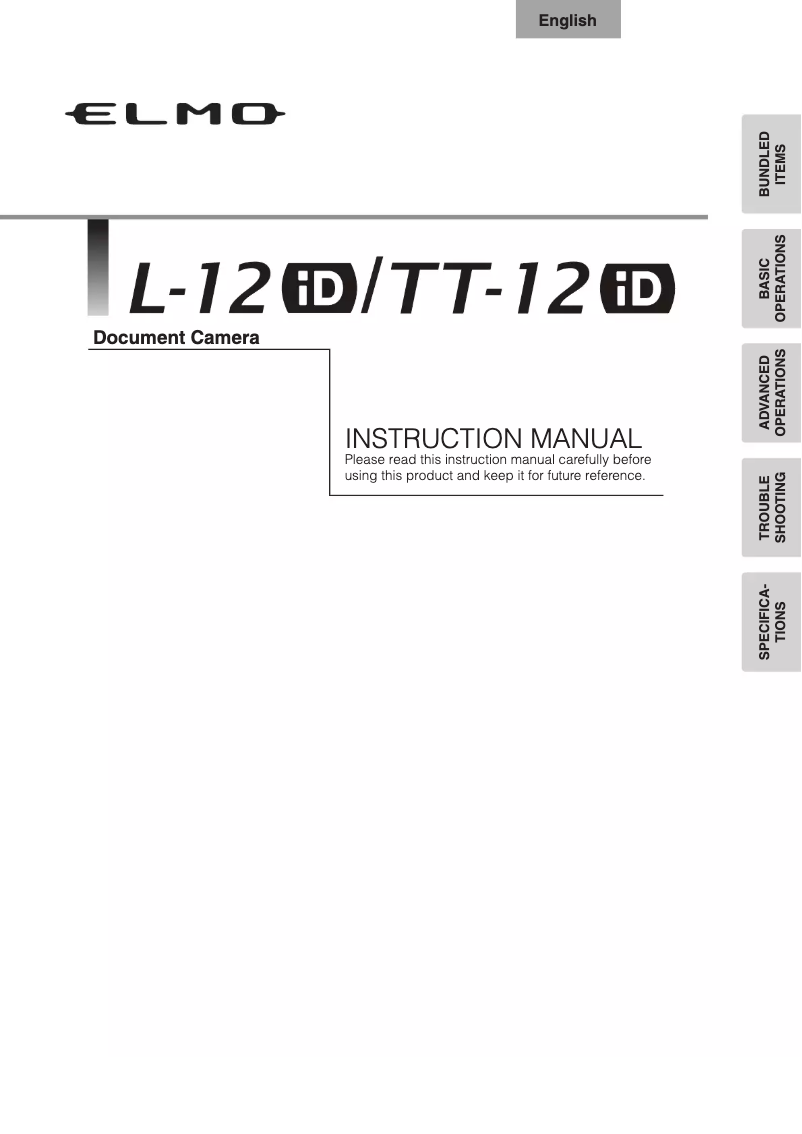 Page n°1 - Manuel utilisateur Elmo TT-12iD