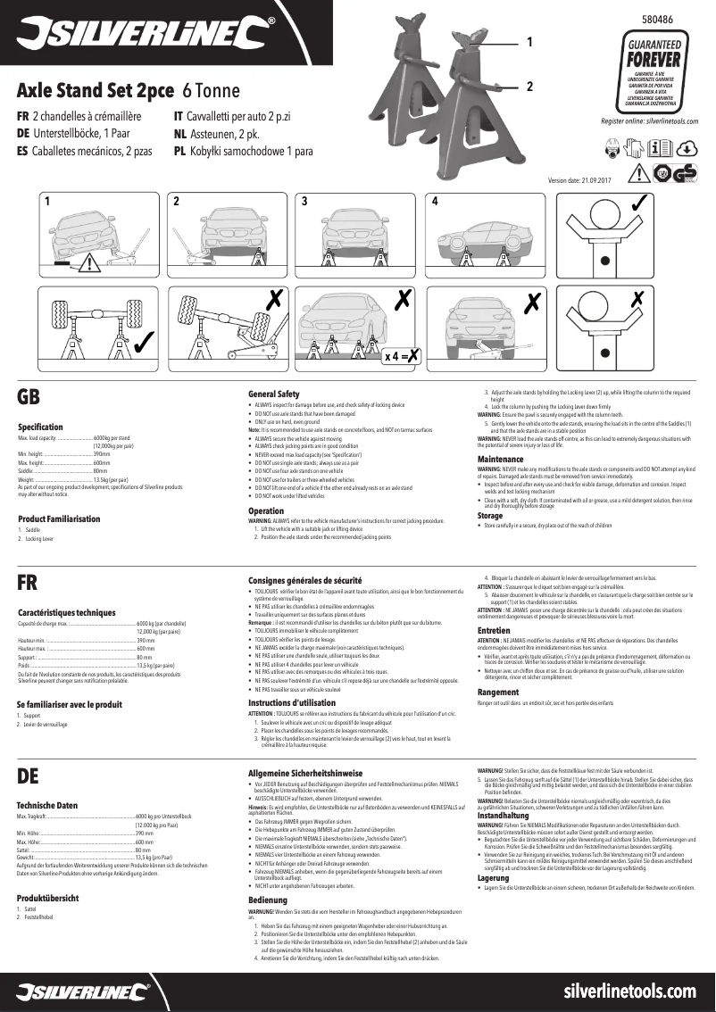 Page n°1 - Manuel utilisateur Silverline 580486